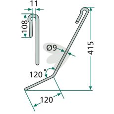 After harrow pin short Amazone scraper