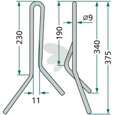 After harrow tine Lemken (Hassia) - 3537044