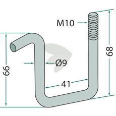 Bracket for frame 40X40 mm M10