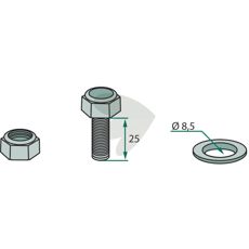 Screw M8 x 1.25 x 25 mm