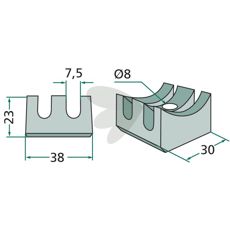 Bracket for Pin 18010.HS-E1, 18010.HS-E1-8