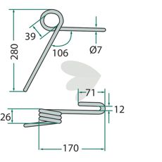 After harrow tine rear Lemken (Hassia) - 3537046