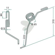 Rear harrow pin, back 3537056