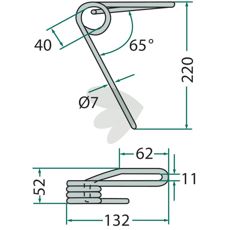 Rear harrow pin front Kuhn (Nodet) - FJX0651A