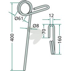 Rear harrow pin Kuhn (Nodet) - FLJ0283
