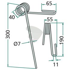 Rear harrow pin front, 45 Rabe