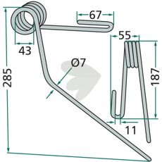 Rear harrow pin front, 45 Pttinger, Rabe