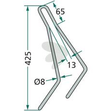Rear harrow pin short Rabe, Pttinger
