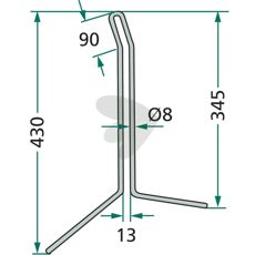 Rear harrow pin Rabe, Pttinger