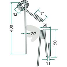 Rear harrow pin Rabe, Saxonia