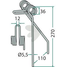 Rear harrow pin Saxonia