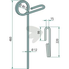 Rear harrow pin Great Plains / Simba - P01705