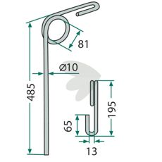 Rear harrow pin Doublet-Record - 0042-610-00