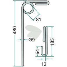 Rear harrow pin Kongskilde - 7000027706