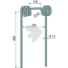 Rear harrow pin 660mm