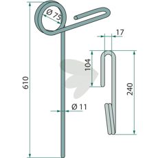 Rear harrow pin Bednar - Strom
