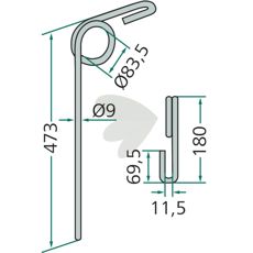 Rear harrow pin Falcon, Vderstad