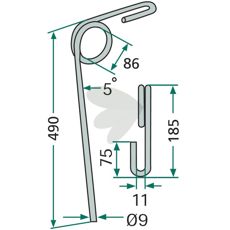 Rear harrow pin Vderstad - 400530