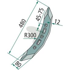 Cutting tip Radius = 300 480X80mm 662178