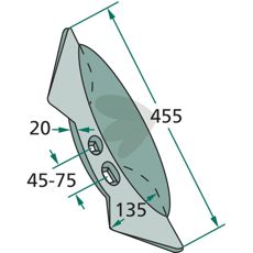 Blade Radius = 300 135X455mm thickness 20mm