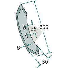 Blade Radius = 235 M10x40 255X50mm Kuhn/Huard