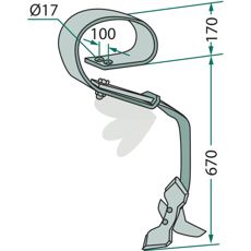 Pin complete with blade for frame 80x80 101155065