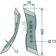 Left point, twisted for SK