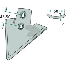 Goosefoot blade Working width = 210, Radius = 250