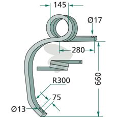 Cultivator shaft right, twisted