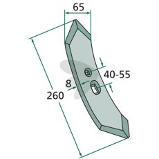 Blade Radius = 235 65X260mm 193570R
