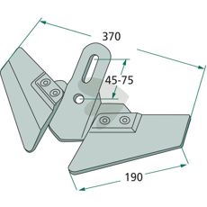 Wing blade complete 370X190mm Kckerling, Kverneland