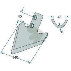 Blade K30 Kongskilde etc. 140mm 05000486