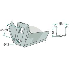 Wing cutter Working width = 300, Thickness = 6 150x14mm