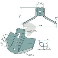 Wing share 270X142mm Vogel & Noot CV008008