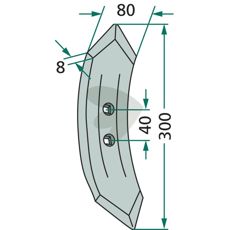 Blade K32 80mm hole spacing 40mm 105000650