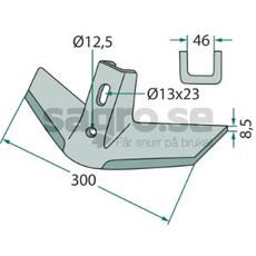 Wing blade Hole spacing = 45-55