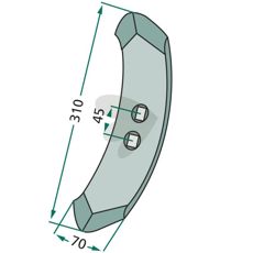 Narrow blade Thickness = 10 Hole spacing = 45