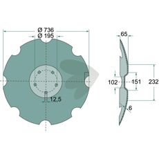 Disc 736/195x6 mm