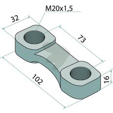 Saddle nut M20x1.5