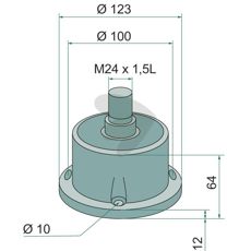 Bearing unit left M24x1.5 L