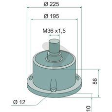 Bearing complete left M36x1 L