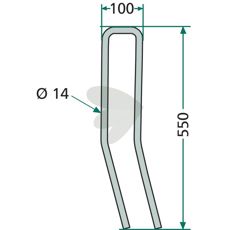 After harrow pin 100x550 mm, 14 mm