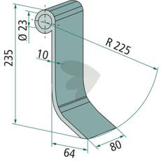 Impact knife Seringstad hole 23 mm