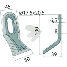 Y-blade Various manufacturers hole 16X39mm