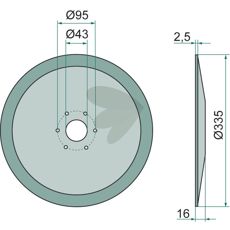Disc blade loose,  335