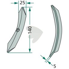 Cutter Kverneland / Rau and others 25x5x140 mm 00019935