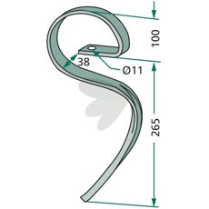 Harvest pin bent 26 x 10 mm