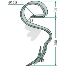 Pin complete with cutter 25x8mm hole 10.5mm