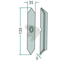 Cutter straight 135x35x5mm 101200229