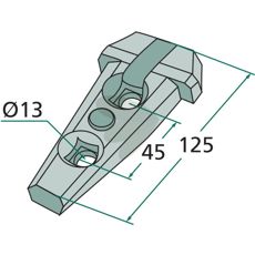 Bracket complete 125X45X13